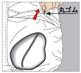 ジャケット裾はポケット内の丸ゴムの調節でフィット感を調整できます