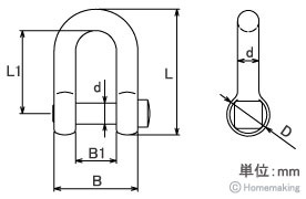 角頭シャックル(鍛造)