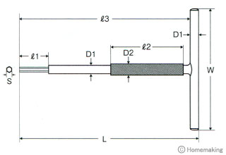 T型ホローレンチ 寸法図