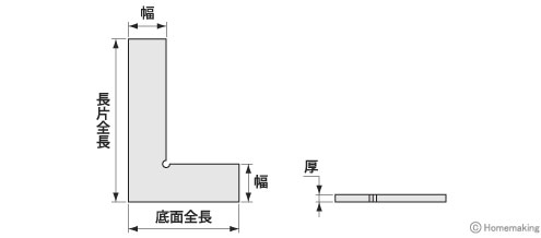 目盛付平形スコヤ(JIS2級同等品)