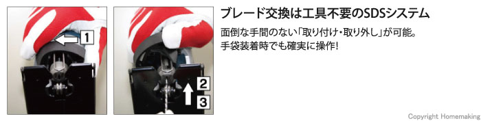 面倒な手間のない「取り付け・取り外し」が可能。手袋装着時でも確実に操作！