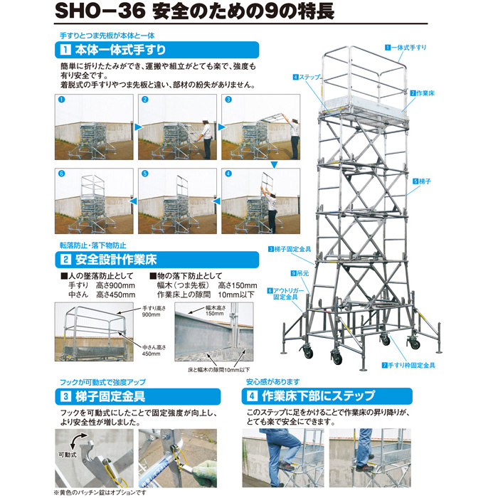 高所作業用昇降式移動足場　SHO-36