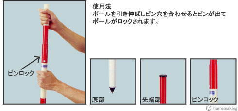 センシン グラスファイバー製sk測量ポール 2m2段継 伸縮ピンロック式 No 109 ホームメイキング 電動工具 大工道具 工具 建築金物 発電機の卸値通販