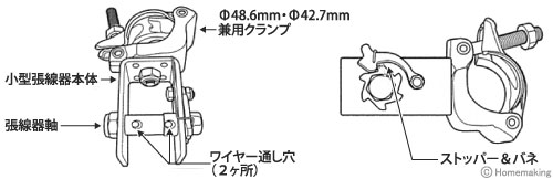 マルサ 農業用テンションクランプ φ48.6mm・φ42.7mm兼用 20個入(国産品