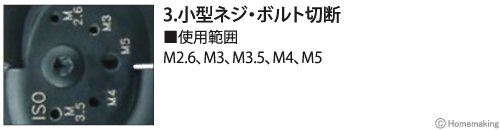 小型ネジ・ボルト切断