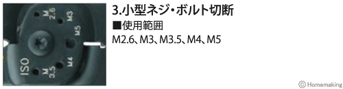 小型ネジ・ボルト切断