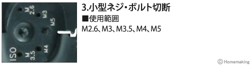 小型ネジ・ボルト切断