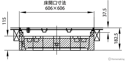 断熱床下点検口　600型