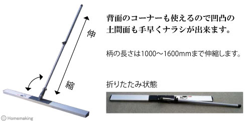 背面のコーナーも使えるので凹凸の土間面も手早くならしが出来ます。