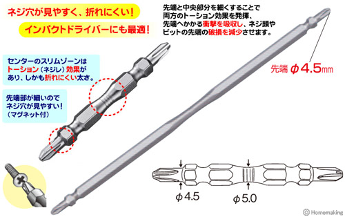 先端スリムビット