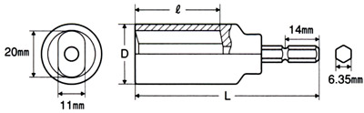 型枠用ソケット　小判型（K型）用