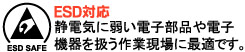 静電気に弱い電子部品や電子機器を扱う作業現場に最適です。