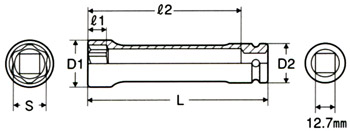 フォームタイ用　ロングインパクトソケット