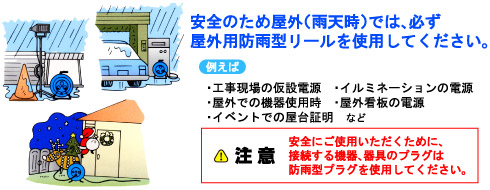 HATAYA 防雨型屋外用リール(100V・漏電遮断器付) 接地付 30m::BF-301K