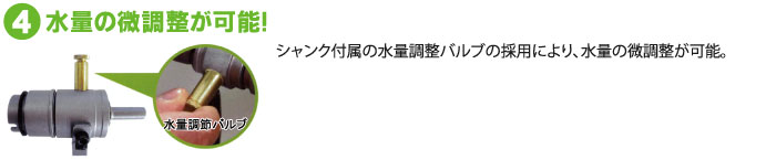 水量の微調整が可能！