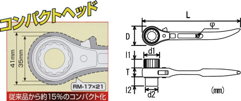 短ガチャ(コンパクトショートラチェットレンチ)