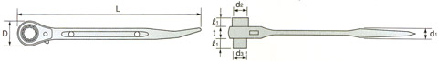 薄型・両口ラチェットレンチ