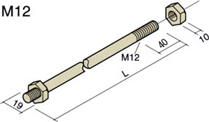 M12φ両ネジボルト