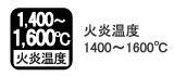 火炎温度1,400～1,600゜C