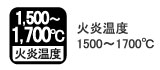 火炎温度1,500～1,700゜C