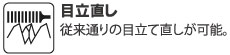 目立直し 目立直し。従来通りの目立て直しが可能。