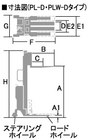 PL-D・PLW-Dタイプ寸法図