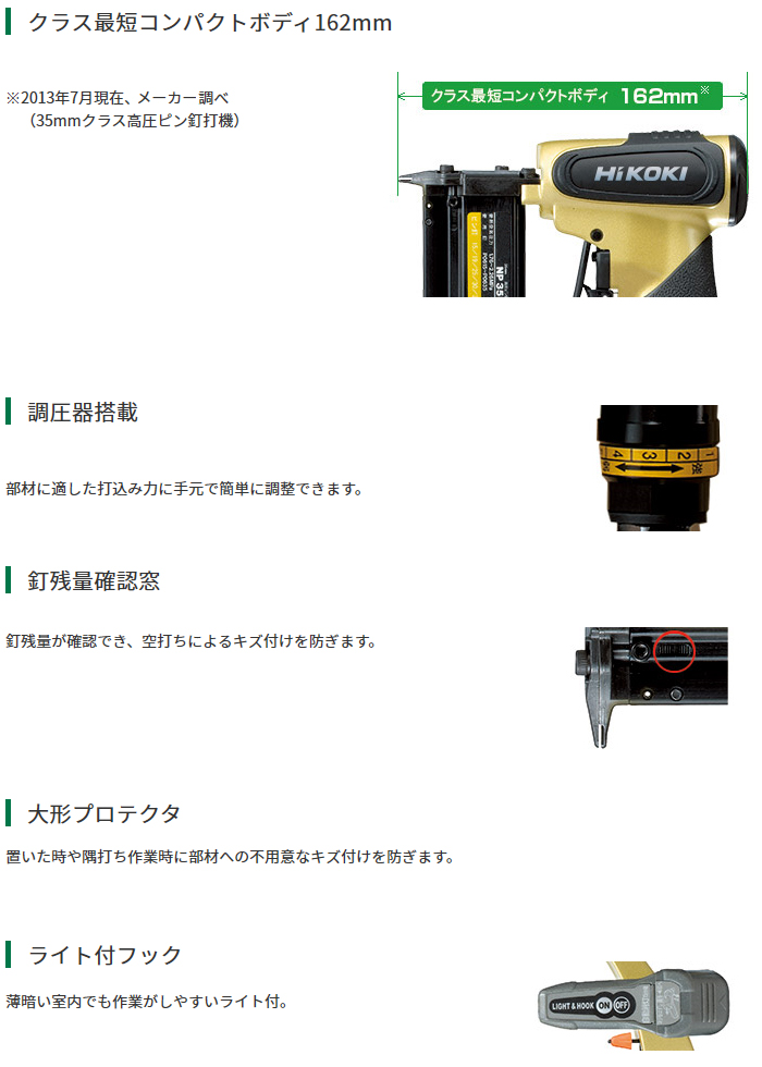 クラス最短コンパクトボディ162mm 