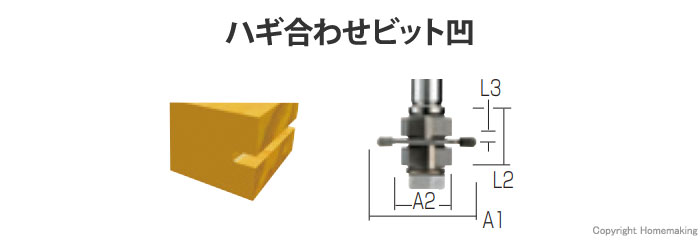 ハギ合わせビット凹