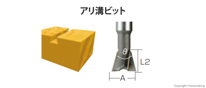 マキタ アリ溝ビット ルータ用 (軸径8mm): 他:D-21490|ホーム