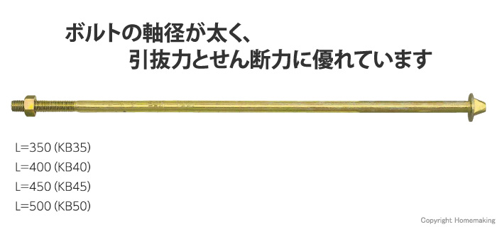 軸太・笠形アンカーボルト M12