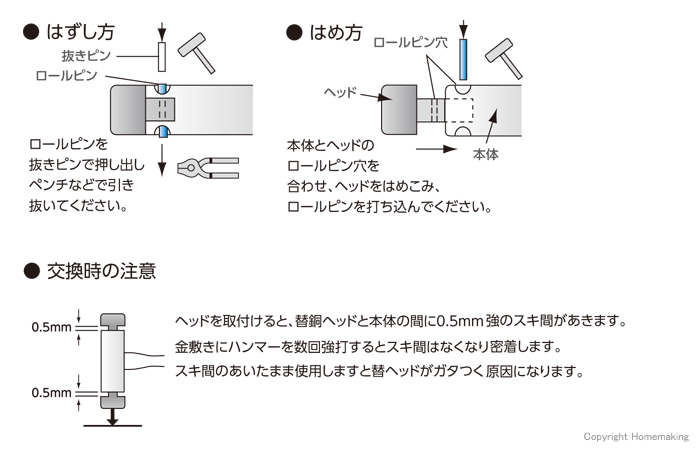 ヘッドの交換方法