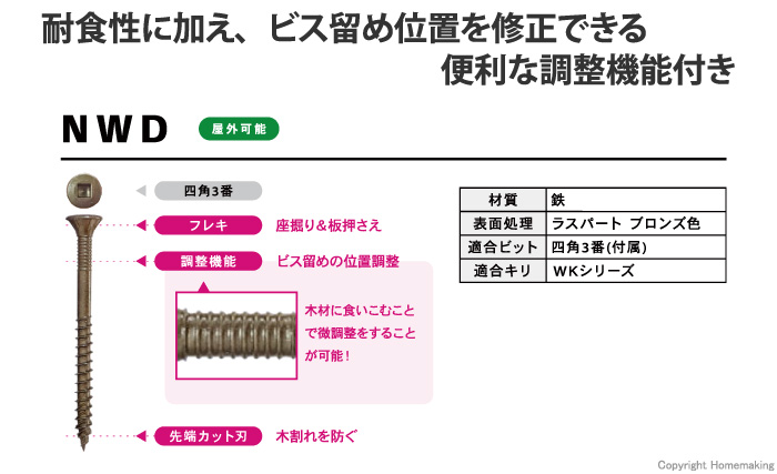 ウッドデッキ材用ビス NWD