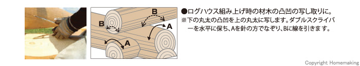 シンワ ダブルスクライバーログ用 きこり: 他:77590|ホームメイキング【電動工具・大工道具・工具・建築金物・発電機の卸値通販】