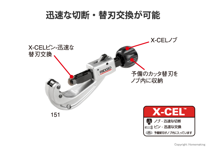 リジッド X-CEL クイックアクションチューブカッタ 151: 他:31632