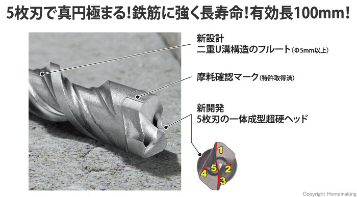 SDSプラス軸ビット　X5L