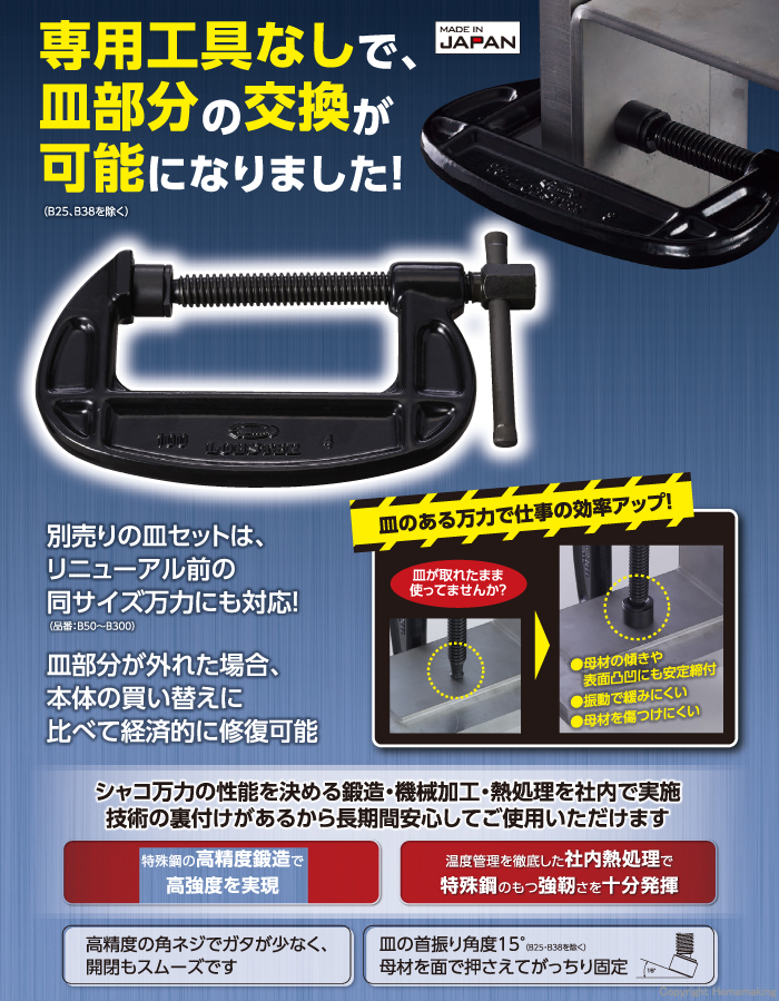 シャコ万力 B型 特長