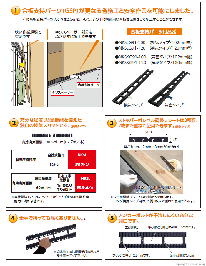 キソスペーサー ロングタイプ　５つの特徴