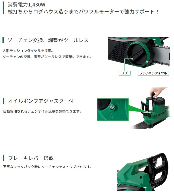 ハイパワーモーター搭載　消費電力1430W