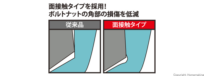 両口めがねレンチ　ロング　(45°×6°)　8mm×9mm