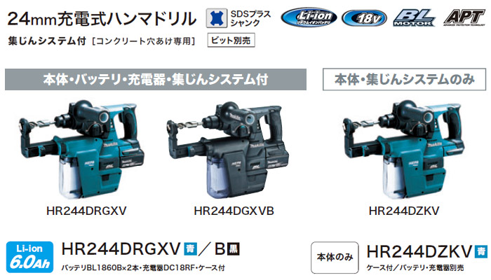 マキタ18v HR244DGXVB ケース　本体のみ