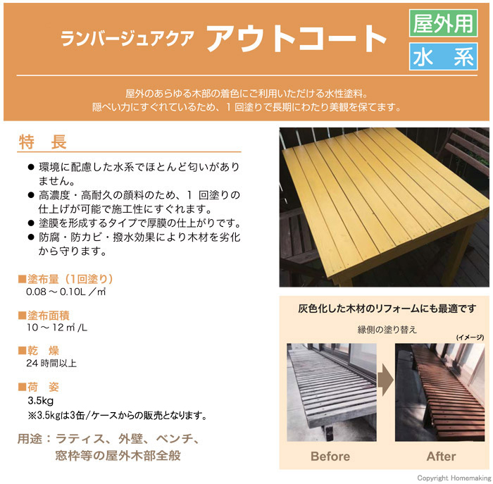 ランバージュアクア アウトコート 特長