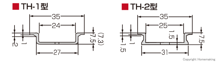 TH-1型、TH-2型寸法図