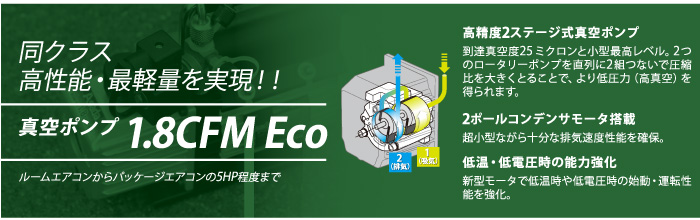 アサダ 真空ポンプ 1.8CFM Eco::WV210|ホームメイキング【電動工具