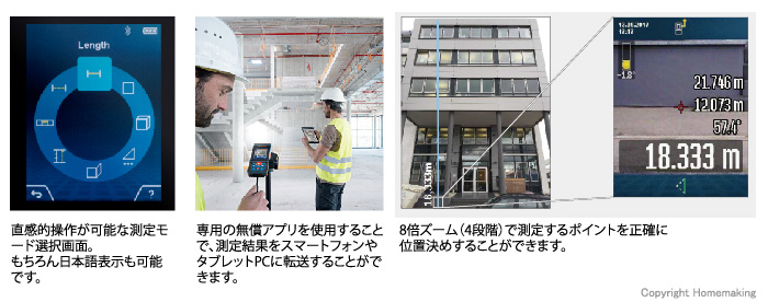 ボッシュ データ転送レーザー距離計(最大150m)::GLM150C|ホーム ボッシュ データ転送レーザー距離計(最大150m)::GLM150C|ホーム