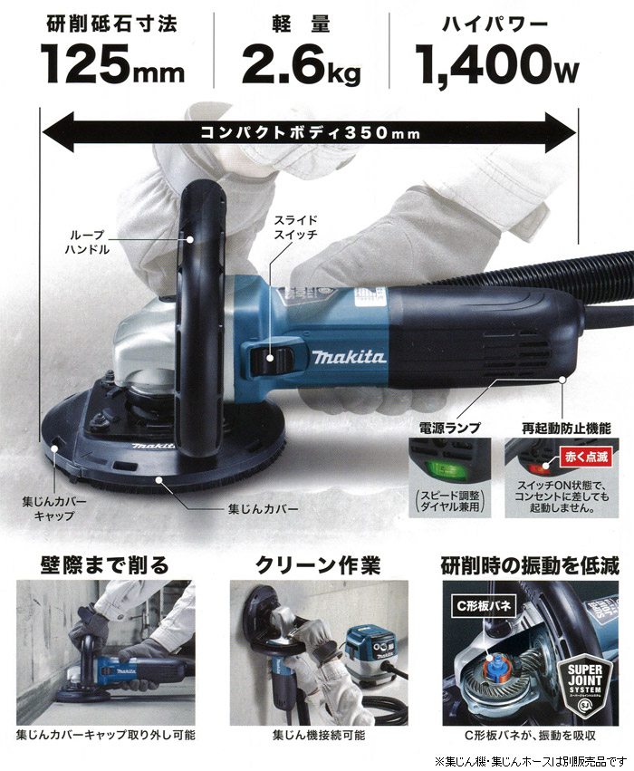 しばじゅん様専用makita 125mm 電子コンクリートカンナ PC5010C-