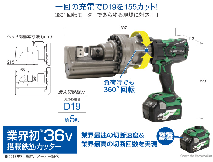 格安 価格でご提供いたします 育良精機 イクラ コードレス鉄筋カッター ISK-RC19LE