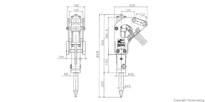 丸善工業 搭載型油圧ブレーカ::MHB-51|ホームメイキング【電動