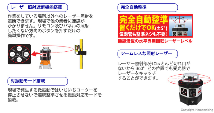 回転レーザーレベル(三脚付)