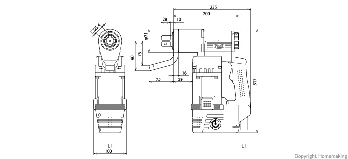 トネ ナットランナー(シンプルトルコン) 25.4mm/1800N・m/100V トネ ナットランナー(シンプルトルコン) 25.4mm/1800N・m/100V