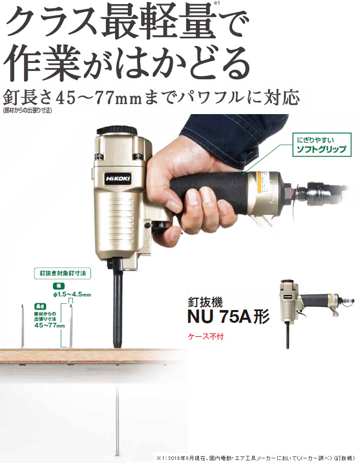 HiKOKI HiKOKI(ハイコーキ) 釘抜機 ケースなし NU75A 奥行24.2×幅23.5